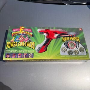 Open Box Power Gun Sword Morpher Mighty Morphin Power Rangers 1993 Bandai